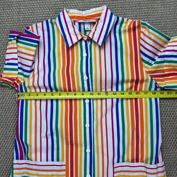 Christopher John Rogers x Target Rainbow Striped Button Down Belted Dress - Picture 13 of 15